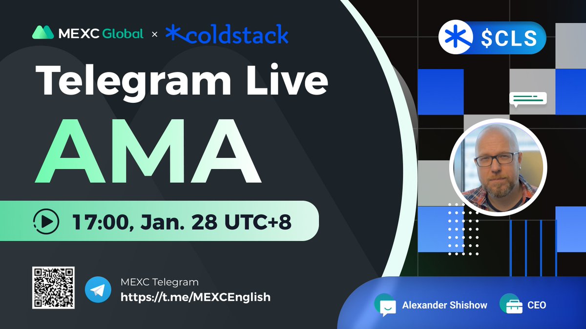 @MEXC_Global AMA with <a href="/coldstack_io/">ColdStack</a> $CLS

📍TG group: t.me/MEXCEnglish
⏰17:00 Jan 28 (UTC+8)

✅Follow <a href="/coldstack_io/">ColdStack</a> &amp; @MEXC_Updates &amp; @MEXC_Fans
✅RT &amp; Like &amp; Tag 3
✅Comment with #MEXCGlobal

🌈10 ppl* 10 $USDT equivalent token

💚Follow us for more #giveaway