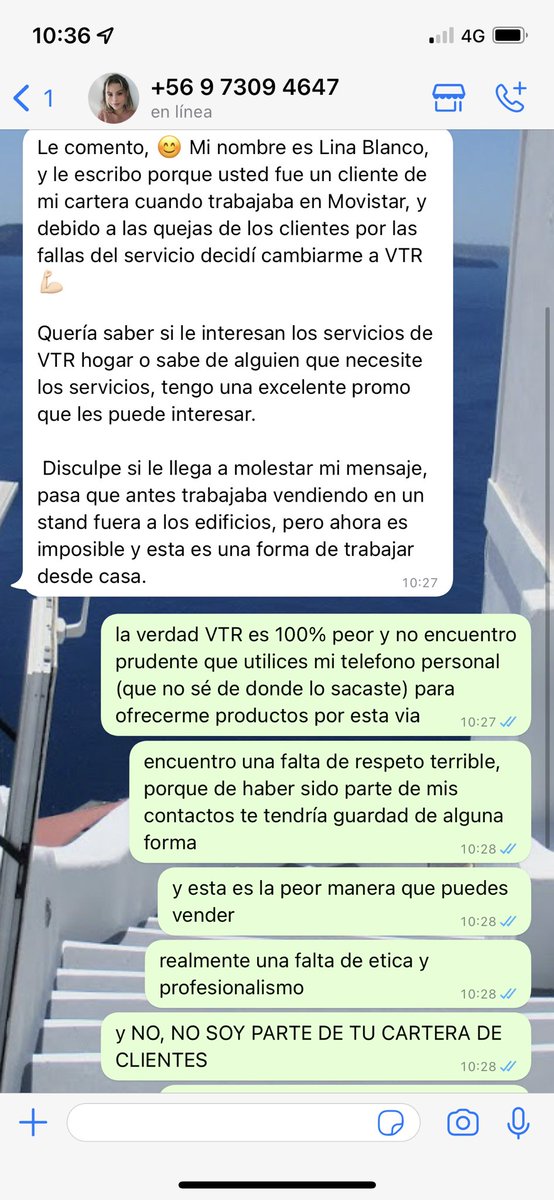 CamiLawrence's tweet image. Señores de @MovistarChile @AyudaMovistarCL hay una ejecutiva que trabajaba con ustedes que se debe haber llevado contactos de su base de datos y anda escribiendo por whatsapp para cambiarse de compañia. Por favor cuiden los datos de sus clientes.