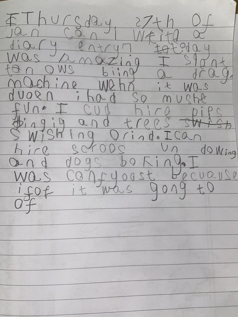 missmills_3's tweet photo. Year 2 have been very busy this morning writing a diary entry from the perspective of George from The Dragon Machine. Excellent writing✏️#dragonmachine https://t.co/iVG7RRdMTZ