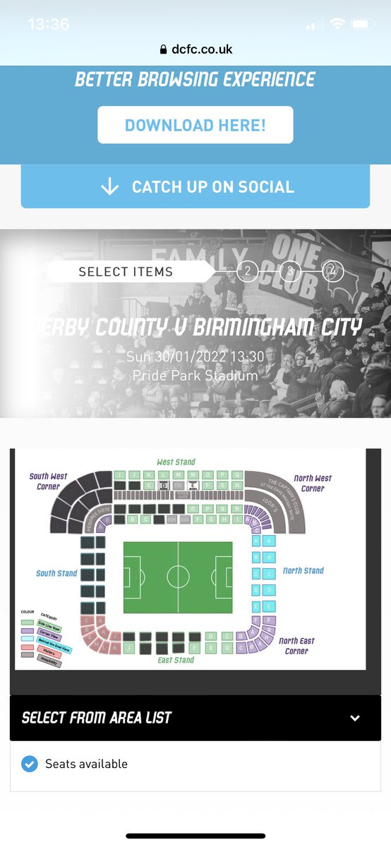 WestSussexRam's tweet photo. As it stands, just under 2000 tickets remain for Sunday’s game #dcfc #bcfc #SaveDerbyCounty #savebcfc https://t.co/SNX1rgHNM7