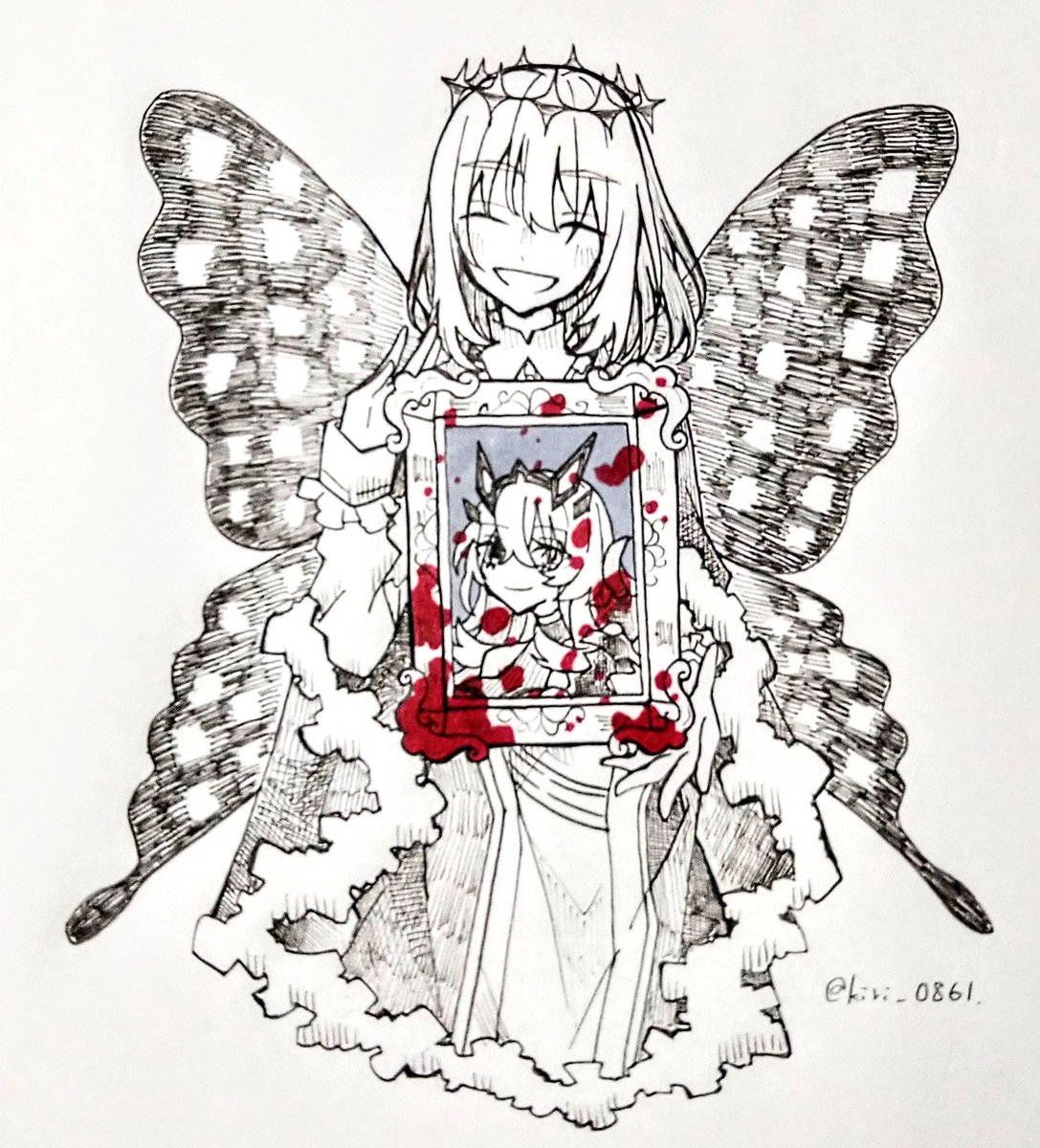 oberon (fate) twitter username wings butterfly wings crown smile closed eyes 1boy  illustration images