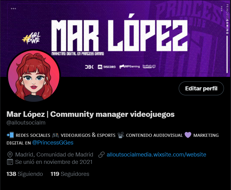 alloutsocialm's tweet photo. Ya tengo mi nueva cabecera de @PrincessGGes💜

#princessgaming #princessgamingesports https://t.co/RlUuoz7Wif