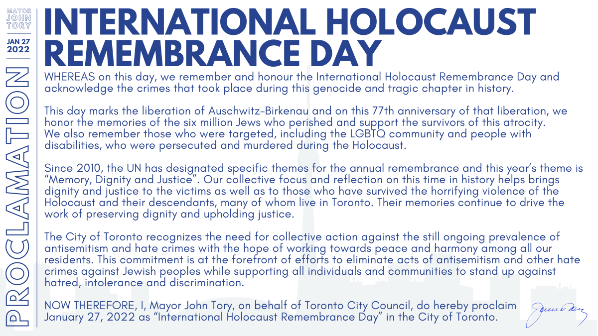 Today is International Holocaust Remembrance Day.

We honour the victims of the Holocaust, while acknowledging the unthinkable and inexcusable evil that took place. 

#WeRemember