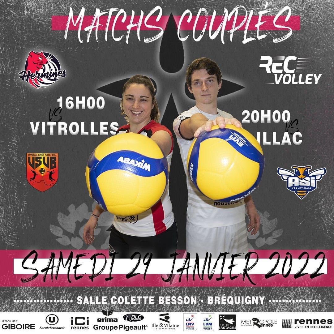 Ce samedi 29 janvier 2022, c’est une journée de championnat spéciale qui attend le REC Volley !

L’élite féminine joue à 16h00 contre Vitrolles et l’équipe de ligue B prend le relais à 20h00 contre <a href="/ASIVB/">L’Abeille Girondine ASI</a> à la salle Colette Besson. 🏐

Venez nombreux les encourager 💪💪🖤🤍