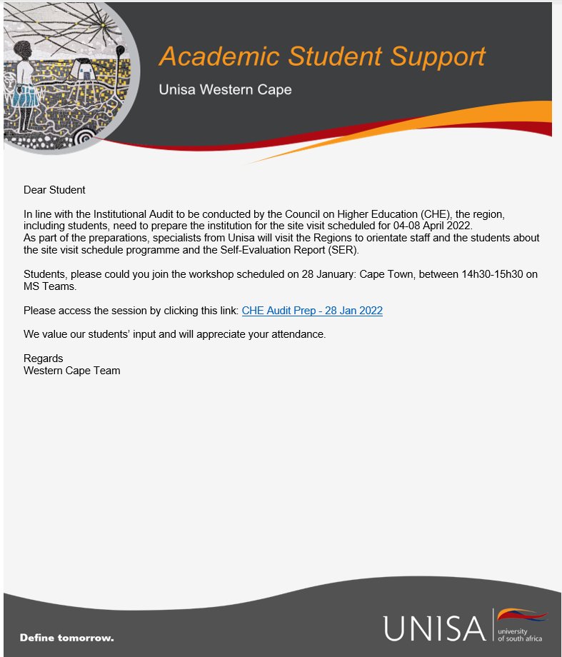 Unisa WC Academic Support tweet media