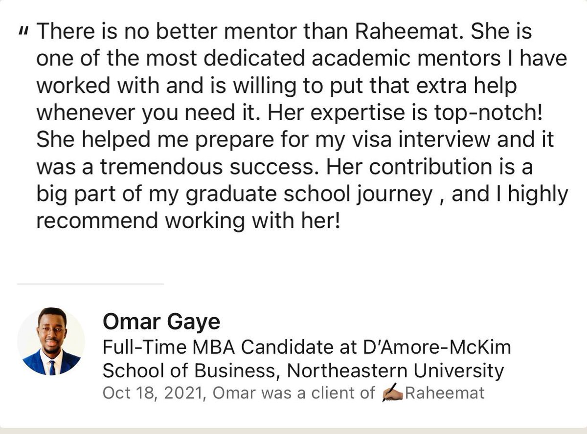 Grad_School_Hub's tweet image. Some of the testimonials from the previous cohort. Registration for The Graduate School Hub mentorship program (Cohort 4) is on. Send a LinkedIn message or email (details in the bio)