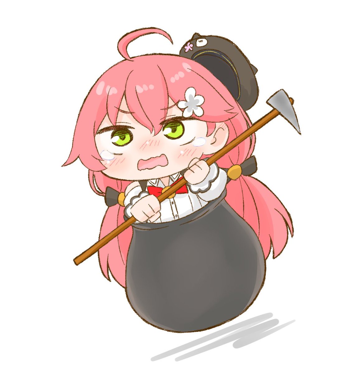 さくらみこ ,さくらみこ(私服衣装) 「みこちがんばれー
#みこなま
#miko_Art 」|ねこやまのイラスト