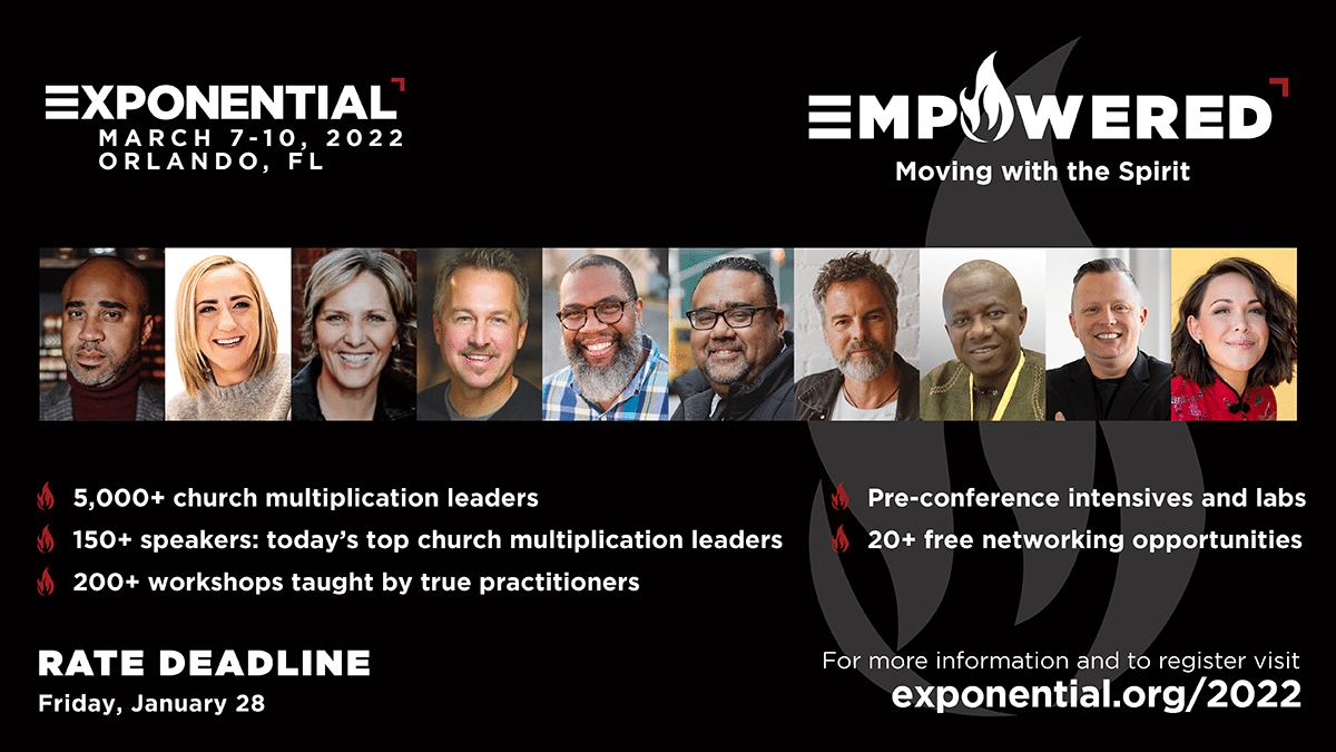 Join us at Exponential 2022 in sunny Orlando! Discover how we can be be more effective as Christians if we move with the Holy Spirit. For a limited time, save an additional $39 on your ticket by using the coupon code: sponsor2022. #Expo2022 exponential.cc/2022