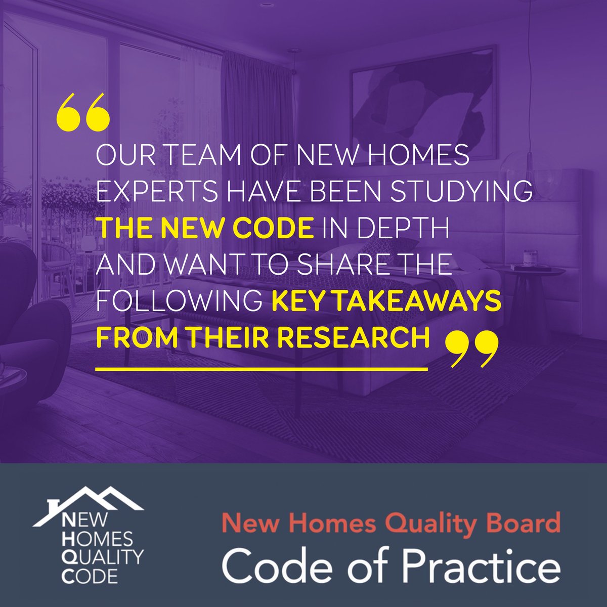 The New Homes Quality Board has recently published the latest New Homes Quality Code (the Code). 

Our New Homes team have broken down the legislation into what they believe are the key takeaways.

Read the article here: ow.ly/JHpj50HBff7

#property #newhomes #propertynews