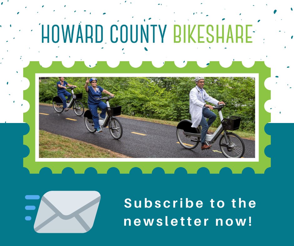 Don't want to miss all the bike fun this year? Sign up for our newsletter  and stay up to date on all Howard County Bikeshare news! ow.ly/x7HE50HzaW2