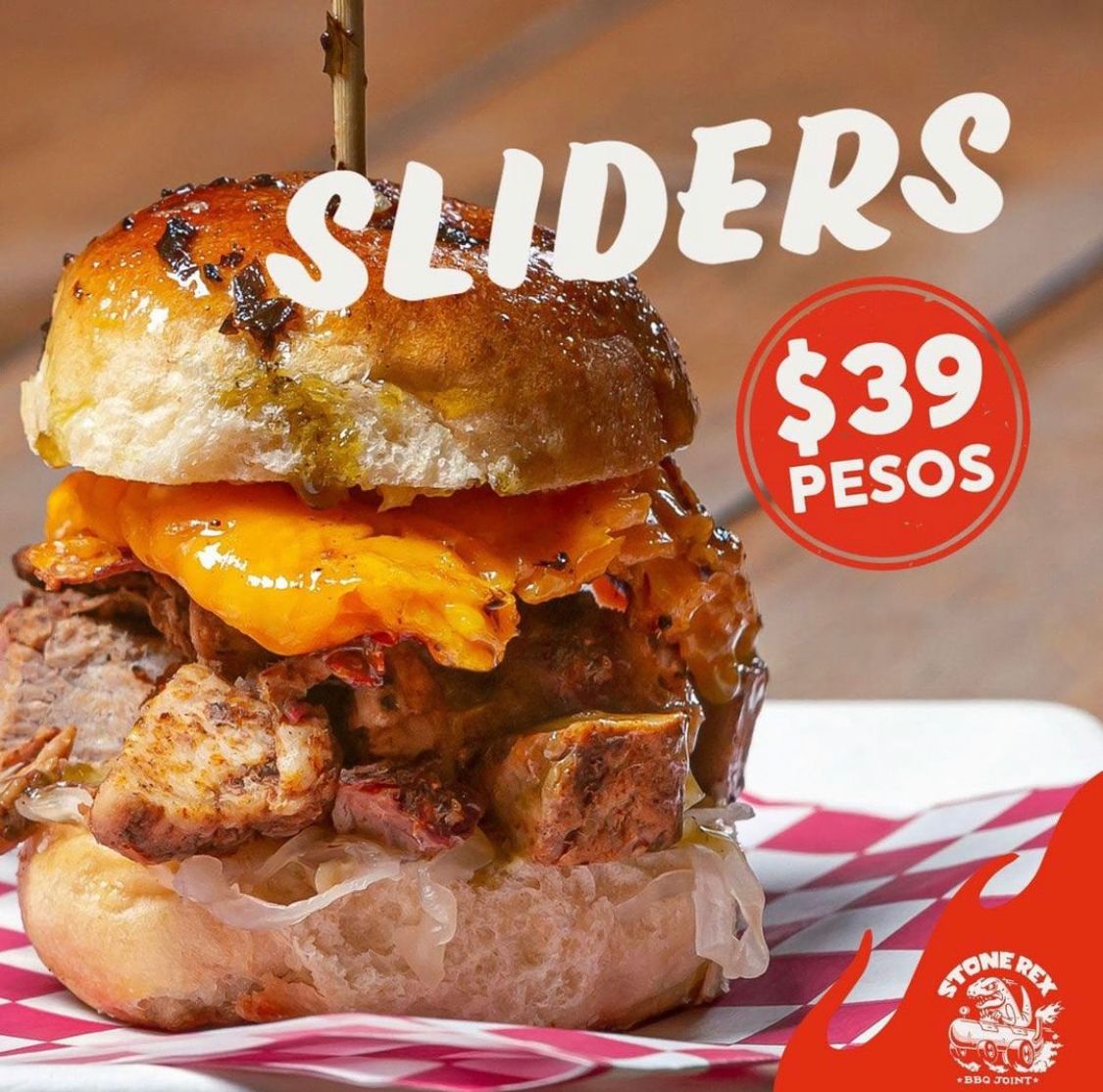 indierocks's tweet photo. Hoy es un buen día para caerle a #StoneRexBBQ a probar los sliders. https://t.co/Ryhd9pOM4i 🦖 https://t.co/90Ns8fNteh
