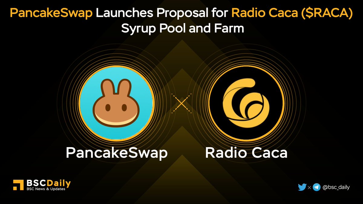 It seems that <a href="/RadioCacaNFT/">Follow @RACA_3</a> is busy with the #metaverse, but they're still bringing a surprise to users🪐

<a href="/PancakeSwap/">PancakeSwap</a> has asked to add #RadioCaca to Syrup Pool &amp; Farm, allowing users to earn $RACA $CAKE from Jan 28 if the proposal is passed!

pancakeswap.finance/voting/proposa…

#BSC #BNB