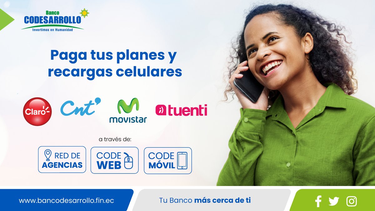 BanCodesarrollo's tweet image. 👉 Paga todos tus servicios en #BancoCodesarrollo a través de la red de agencias y canales electrónicos #CodeWeb #CodeMóvil   
#TuBancoMásCercaDeTi #InvertimosEnHumanidad