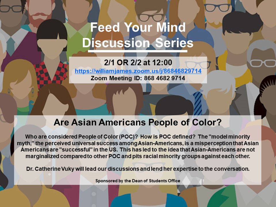 Join us next week for our conversation about how POC is defined, and its impact on Asian Americans. #FeedYourMind