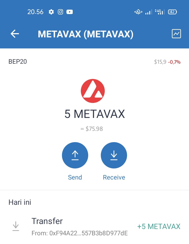 🎉THE BIG AIRDROP🎉
✅CLAIM METAVAX $75 USD✅
📖 Step-by-step guide:

1⃣ Copy link: 🔗 metavax.site/?ref=0xD129BC1…

2⃣ Paste Link in Trust Wallet or Metamask DApps -  Search bar
3⃣ Select Smartchain Network
4⃣ Press BUY or Claim
5⃣ Confirm Transaction
6⃣ Done you Received ( METAVAX )
