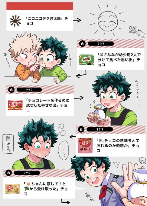 何個かかわいい🍫もらってたんですが上手く繋がるやつもあったんで真ん中以降とか勝手に話繋げてみちゃいました…! 