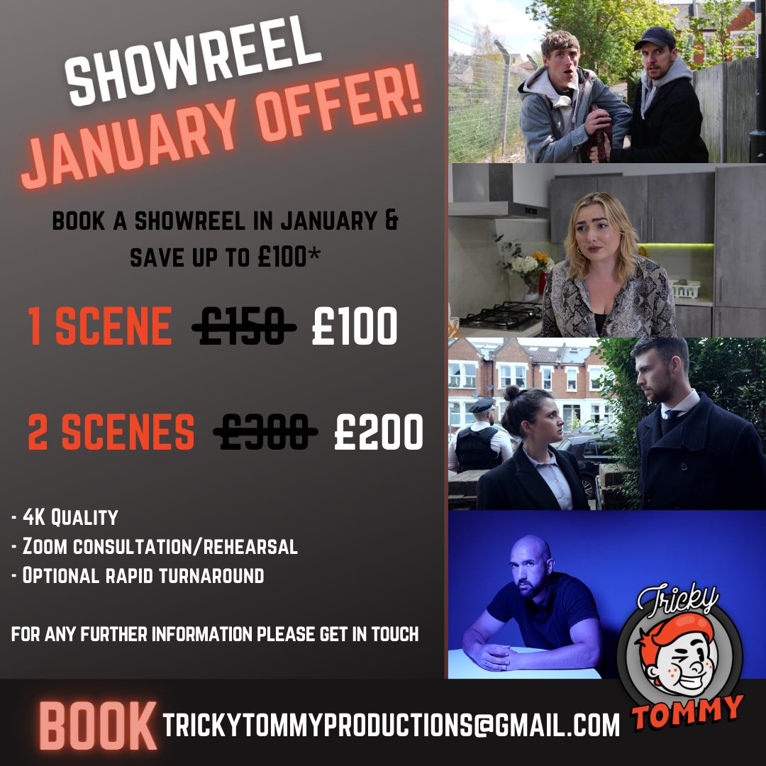 Our January deal ends soon!!!

So make sure you take advantage of the cheap price now and bag yourself a new showreel.

<a href="/SupportBritish/">U.K. Actors Support Network</a> 
<a href="/LondonActorsHub/">London Actors Hub</a>