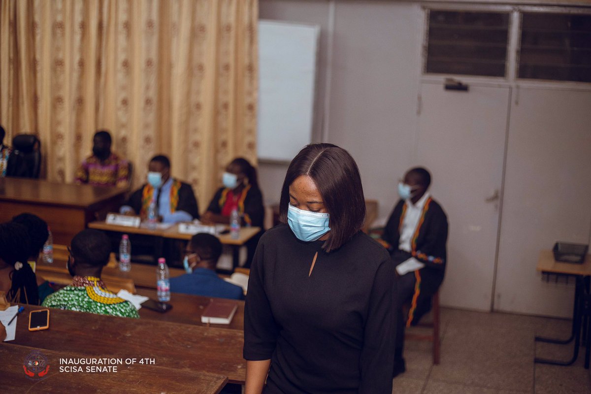 thescisasenate's tweet image. Meet the Speaker of the Ghana Engineering Student’s Association [@_gesa_knust], Rt. Hon. Donna Christine Essel at the inauguration of the SCISA 4th Senate House last Friday. ✌️🏽

She had the opportunity to have a brief words for the senators. 

#ScisaSenate 
#ScisaKNUST
