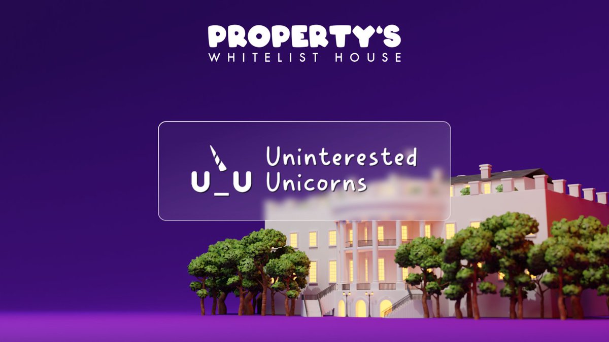 An honor to welcome the <a href="/U_UnicornsNFT/">Uninterested Unicorns</a> as the first project in our Whitelist House!

3 WL spots for the <a href="/U_UnicornsNFT/">Uninterested Unicorns</a>'s Gen 2!

1. Follow <a href="/U_UnicornsNFT/">Uninterested Unicorns</a> &amp; <a href="/propertys_nft/">Property's</a> 
2. Like and RT this Tweet
3. Like and RT their Gen 2 launch video: bit.ly/gen-2-video-U_U

#UGMI #U_UForAll