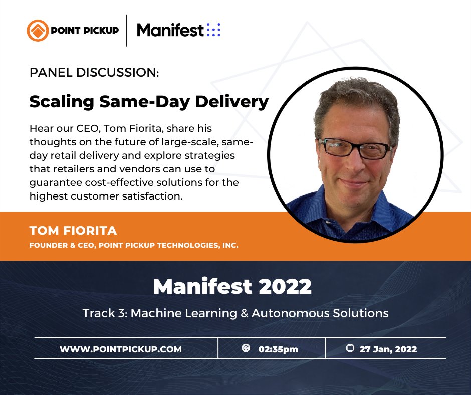 With the meteoric rise of same-day delivery, Point Pickup's CEO, Tom Fiorita, will share his insights on how retailers can scale their delivery operations without sacrificing their own brands, data and ultimately their revenue to third parties. #manifest2022 #samedaydelivery
