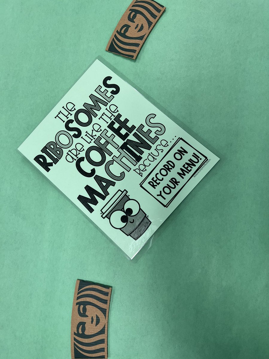 MrsBiddle7's tweet photo. Cellbucks Day! Students compare the parts of a cell to the jobs at Starbucks! I love a good room transformation to bring the fun into our lessons. Thanks for the idea @maniacsinthemid! ☕️🧫

@LrmsWolves @PWCSScience https://t.co/p1UzxEikmf