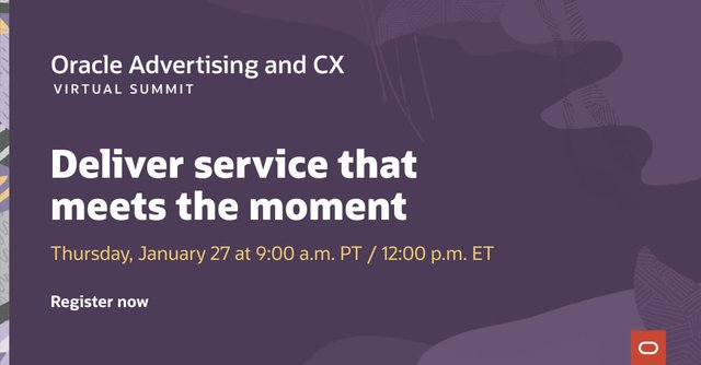 OliviaFaucheux's tweet image. #OracleCXSummit is now LIVE! Today, customers rely on digital channels, and exceptional digital-first experiences have become a key differentiator. Learn how you can transform your #service organization to make every customer interaction matter. @OracleCX bit.ly/3u9Kqrg