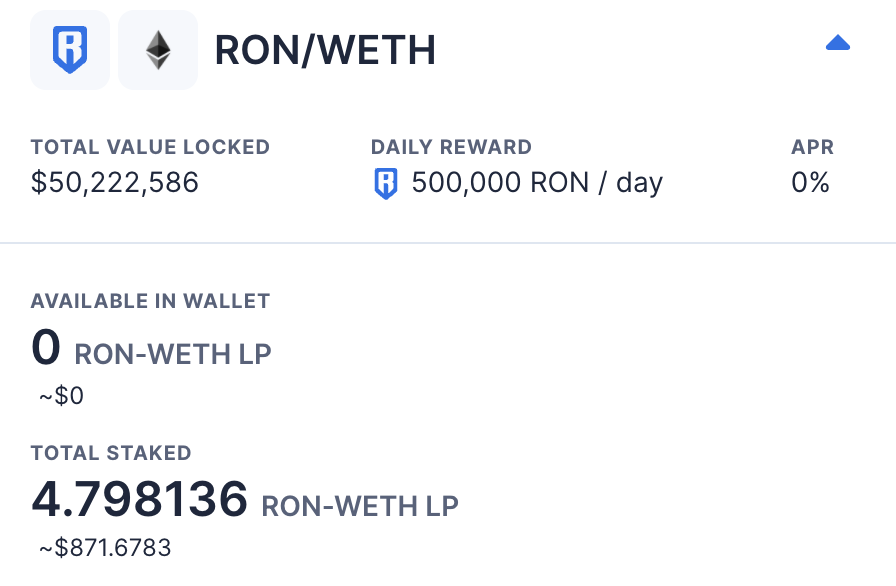 TokenAdept's tweet photo. @Ronin_Network I wonder what will be the APR for this new LP. https://t.co/yfJvStJqNO