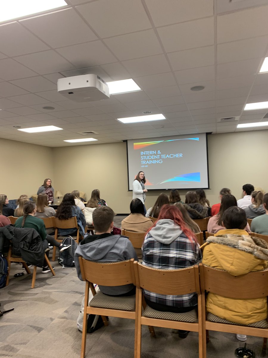TheSFGabides's tweet photo. @USD489 Wilson Elementary principal Anita Scheve @FHSUteachered ‘s Heather Musil kick things off for the internship & student teaching training session. #fhsu #kseduchat https://t.co/kKTcvwKZu2