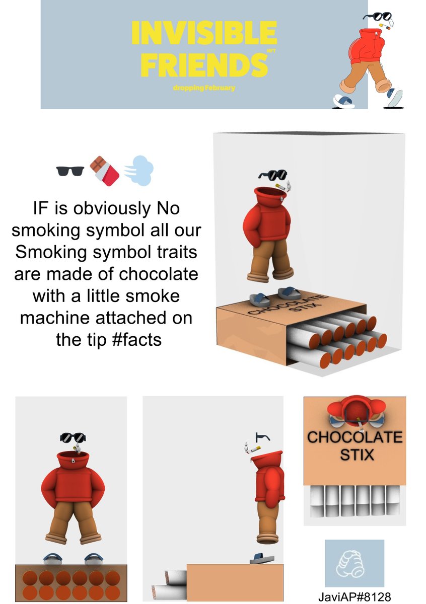 Hey Guys! <a href="/InvsbleFriends/">Invisible Friends</a> 

This toy would be fireeee man!🚭🍫💨

<a href="/RNDMCHARACTERS/">Random Character Collective</a>
 
<a href="/MotionMarkus/">Markus Magnusson 🤝</a>
 
@coinbilly_
 
<a href="/nelsg_/">Z.</a>
 
<a href="/OGoyenko/">Oleg Goyenko</a>
 
<a href="/ashh_eth/">Ashh.eth</a>