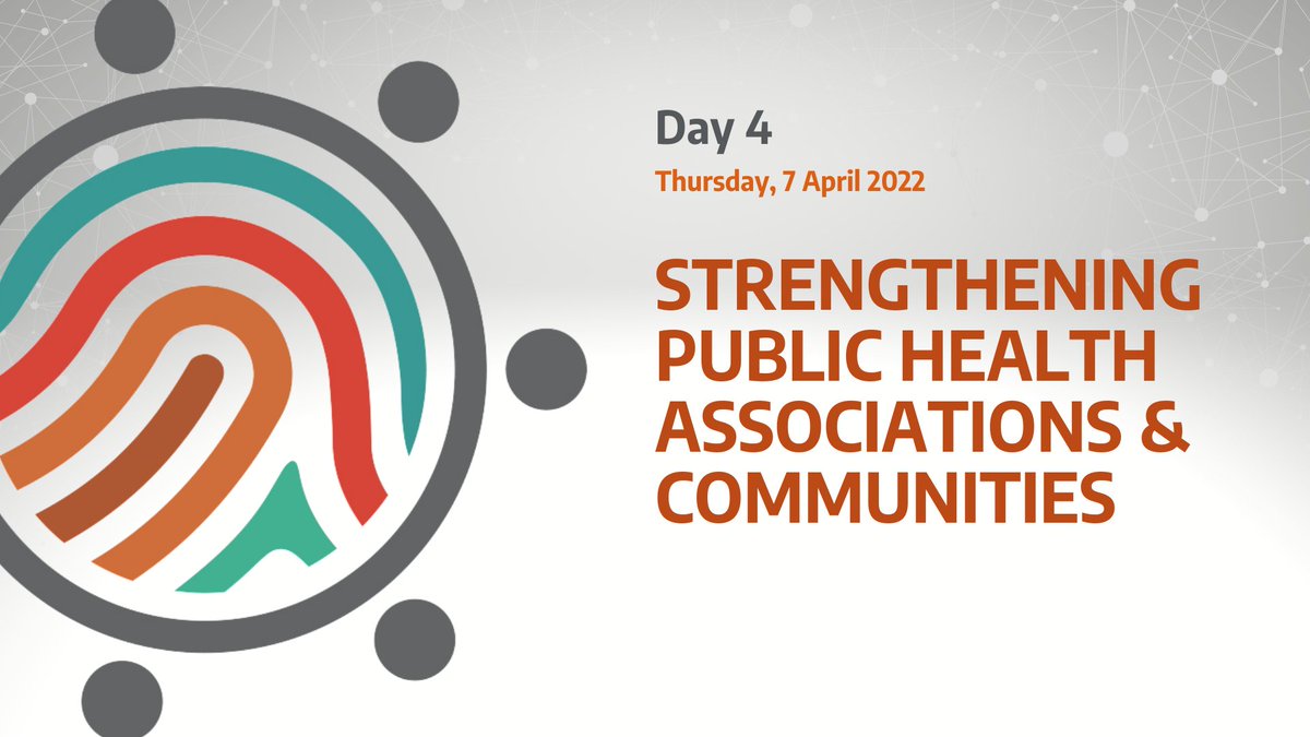 🔔 1st edition of Global Public Health Week will take place on 4 - 8 April 2022!

Thur., 7 April will 🔎
🟤 Strengthening Public Health Associations and Communities

Join us in this initiative to make #publichealth stronger💪

Discover #GPHW2022 ⬇
wfpha.org/global-public-…
