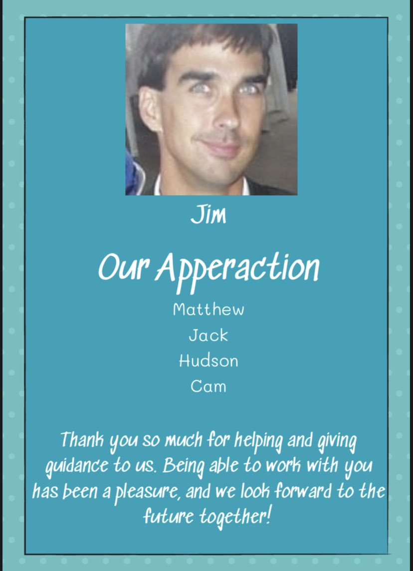 January is Mentor Appreciation Month and we have some FABULOUS mentors working with our <a href="/KempsAcademyINC/">EBA INCubatorEDU</a> teams this year! Team Rustic Creations would like to thank their mentor Jim McCullough! <a href="/KempsAcademy/">𝕂𝕖𝕞𝕡𝕤𝔸𝕔𝕒𝕕𝕖𝕞𝕪</a> <a href="/KHS_Chiefs/">Kempsville Chiefs</a> <a href="/incubatoredu/">INCubatoredu (from Uncharted Learning, NFP)</a>