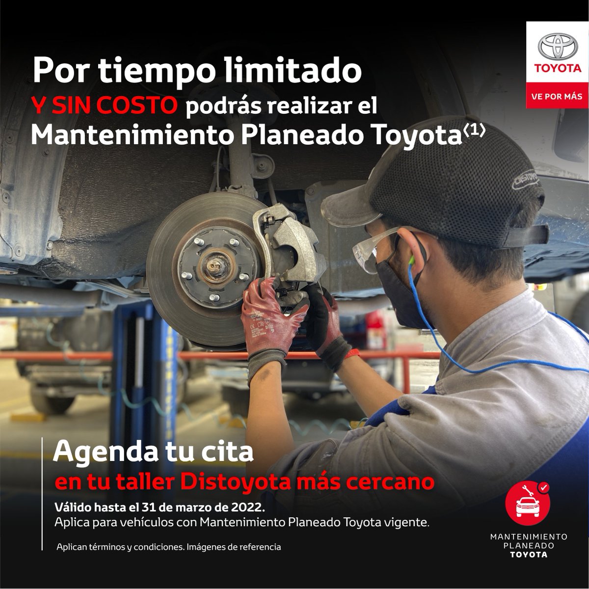 ¿Sabías que aún en nuestros concesionarios Distoyota podrás realizar el Mantenimiento Planeado Toyota SIN COSTO?(1)

Regístrate aquí taller.distoyota.com/mpt o en el link que aparece en nuestra biografía para agendar tu cita. Válido hasta el 31 de marzo de 2022. Aplican TyC*