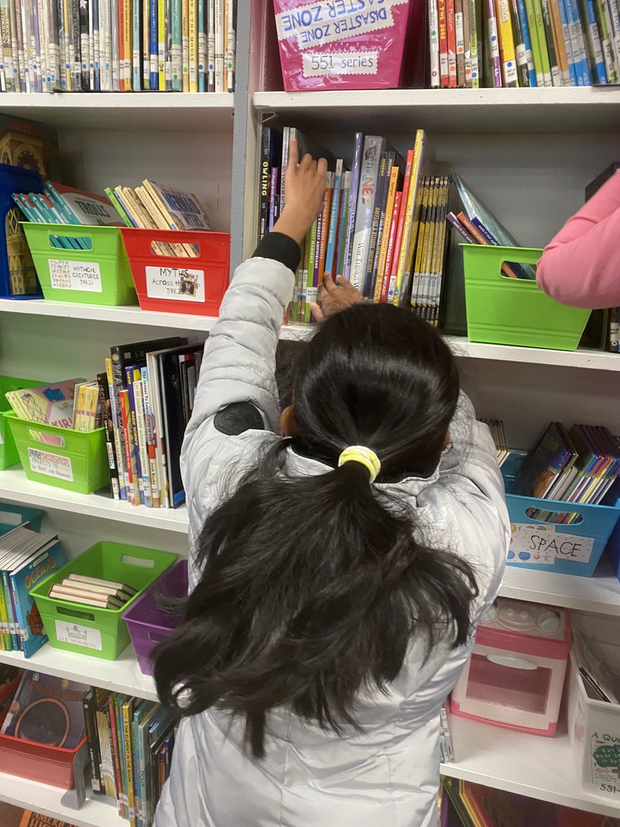 hawthorne_LLC's tweet photo. A view from the library door.  Do you know how to use the Dewey Decimal System?  Visit our library and we will show you!  Everyone is welcome here!  #hawkssoarbsd #everythingspossiblebsd https://t.co/5KoRmIe4TI