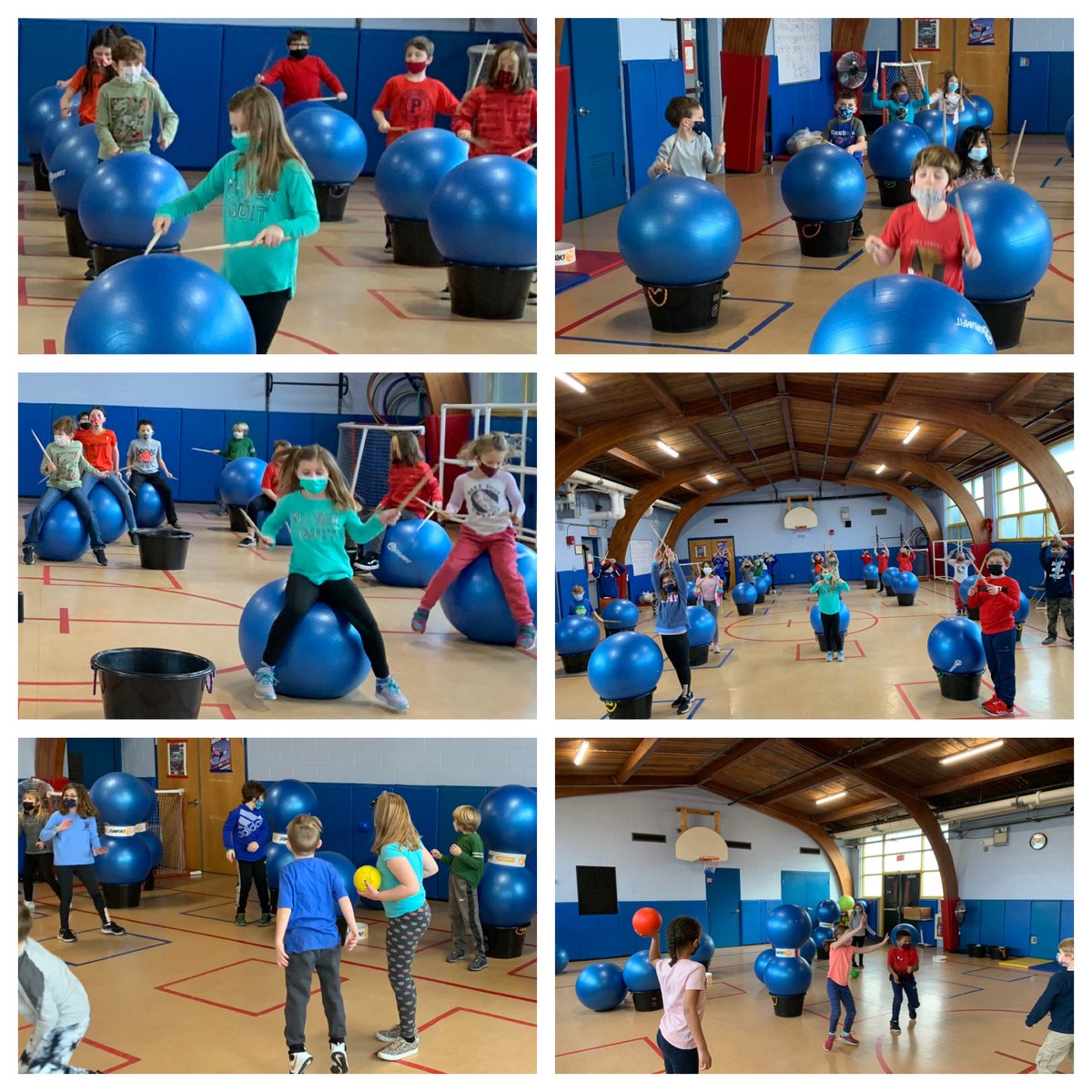 arrudaalison's tweet photo. DrumFit and throwing snowballs to knockdown the snowmen!☃️⛄️⁦@HathawaySchool⁩ https://t.co/PQcgGDH4Os