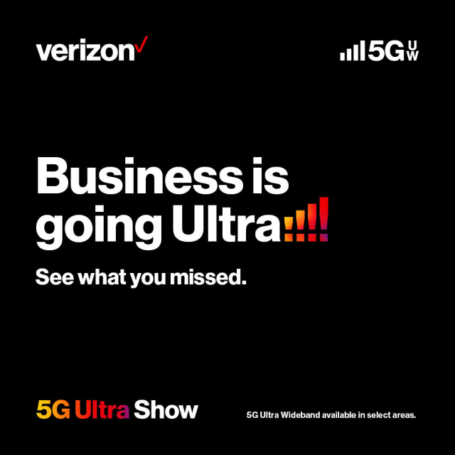 JamesMi31883969's tweet photo. ICYMI replay the 5G #UltraShow to learn all the benefits of 5G Ultra Wideband for @VerizonBusiness. #IamVZ https://t.co/gYJp4N4jJD https://t.co/2dPMB0uDSV