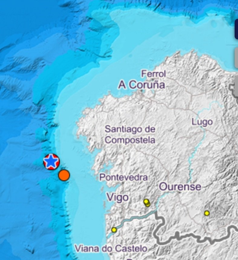 BrujulaGalicia's tweet photo. #Terremoto de 4'2 grados poco antes de las 15.00 horas. Se ha percibido en buena parte de Galicia. Instituto Geográfico Nacional 👇👇👇 https://t.co/HNOKKtE2gQ