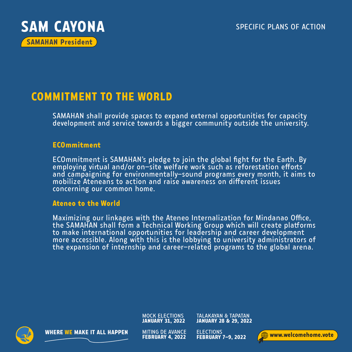 startwithyou25's tweet photo. Her love, passion, and deeds will soon be experienced, not just by the environment, but also by the entire Ateneo community. With her platform, Sam Cayona welcomes you home.
💻Visit: https://t.co/cSWkpfvtqE to know more!
#SamCayonaWelcomesYouHome🏡 https://t.co/0elzHJvmMT