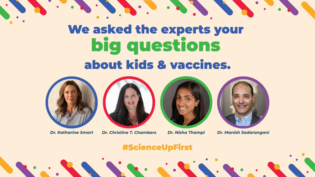 We know you have questions about getting your kids vaccinated. So we asked the experts 👇

🧵[1/6]

#ScienceUpFirst #KidsVaccinesDay