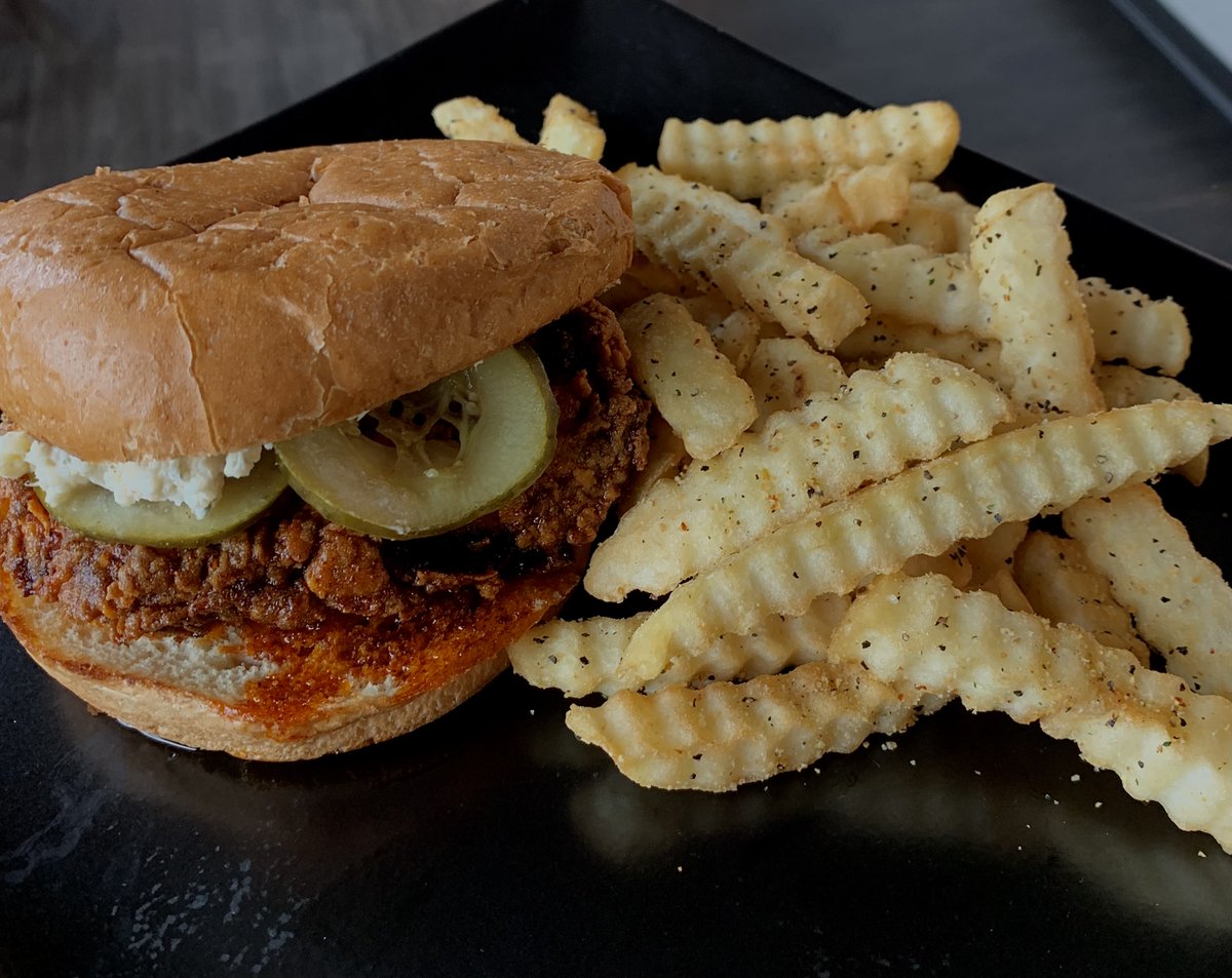 OWUCulinaryServ's tweet photo. Bring on the heat with the new Nashville Hot Chicken Sandwich now featured in Bishop Café and Grille! Like this photo and tag a friend for the chance to win a FREE Nashville Hot Chicken Sandwich! The winner will be announced Friday, January 28 at noon! #avifresh #owuculinary https://t.co/lqxqhIxiAP