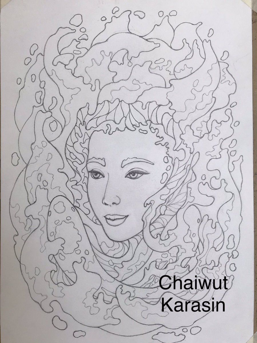 Tok_Chaiwut's tweet image. My new artwork (Sketch)