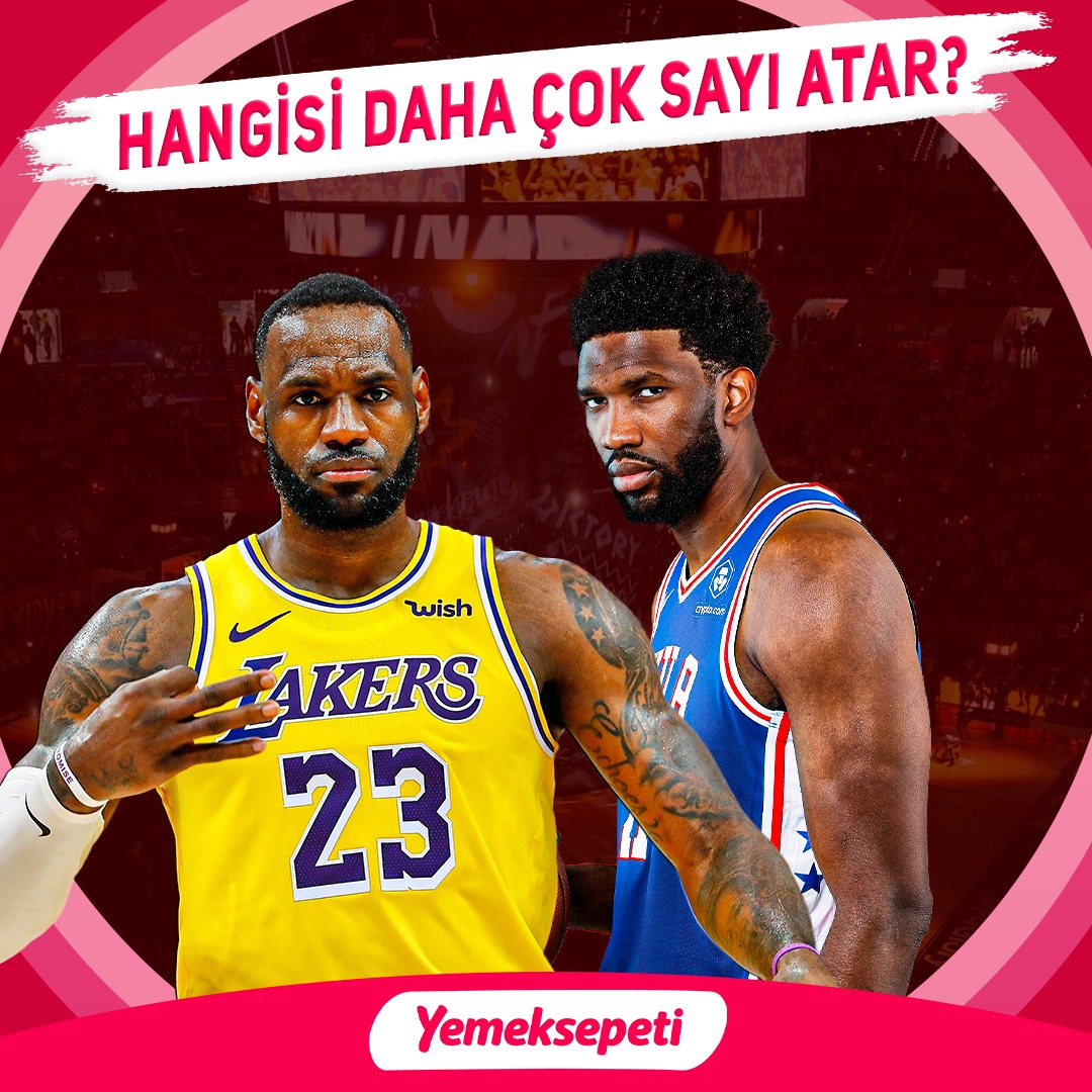 2 kişiye Yemeksepeti’nden 50 TL’lik hediye çeki! 💥 Bu akşam oynanacak mücadelede hangisi daha çok sayı atar? 🔥

A) LeBron James
B) Joel Embiid

Soruyu bil, tweeti beğen, çeki kazan.

📲 Şimdi @Yemeksepeti uygulamasını indir, binlerce restorandaki indirimli menüleri kaçırma!