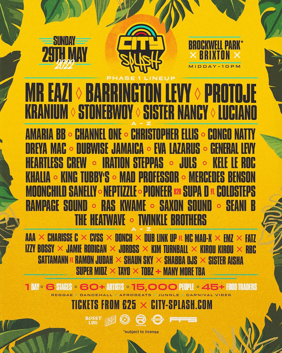 CitySplashFest (@citysplashfest) on Twitter photo City Splash Festival London! <a href="/DubwiseJamaica/">Dubwise Jamaica</a> <a href="/EvaLazarus/">Eva Lazarus</a> <a href="/Generallevy/">General levy</a> <a href="/HeartlessCrew/">Heartless Crew</a> <a href="/irationsteppas/">Iration Steppas</a> <a href="/MadProfessordub/">Mad Professor</a> <a href="/mercedesfbenson/">Mercedes Benson</a> <a href="/DjNeptizzle/">Neptizzle</a> <a href="/RampageSound/">RampageSound</a> <a href="/RASKWAME/">Ras Kwame</a> <a href="/SAXONSOUND1/">SAXON SOUND SYSTEM</a> <a href="/seanibremix/">Seani B</a> <a href="/TheHeatwave/">The Heatwave</a> <a href="/Twinklebrothers/">Norman Grant</a> & Loads More!
๐ซ TICKETS: city-splash.com City Splash Festival London! <a href="/DubwiseJamaica/">Dubwise Jamaica</a> <a href="/EvaLazarus/">Eva Lazarus</a> <a href="/Generallevy/">General levy</a> <a href="/HeartlessCrew/">Heartless Crew</a> <a href="/irationsteppas/">Iration Steppas</a> <a href="/MadProfessordub/">Mad Professor</a> <a href="/mercedesfbenson/">Mercedes Benson</a> <a href="/DjNeptizzle/">Neptizzle</a> <a href="/RampageSound/">RampageSound</a> <a href="/RASKWAME/">Ras Kwame</a> <a href="/SAXONSOUND1/">SAXON SOUND SYSTEM</a> <a href="/seanibremix/">Seani B</a> <a href="/TheHeatwave/">The Heatwave</a> <a href="/Twinklebrothers/">Norman Grant</a> & Loads More!
๐ซ TICKETS: city-splash.com