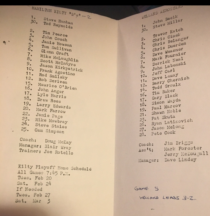 hamhockeypast's tweet photo. @HamiltonKiltyBs @OHL_History 1989-90 Hamilton Kilty B's (Tier 2 )  this edition had a ton of ex OHL hamilton dukes ( Dukes roster was thin with inj/susp) and ex Steelhawks  john couch john anger drew rees jamie page steve hanham,,ex hawks scriven-mowbray also agent todd reynolds https://t.co/qMRscopKN7
