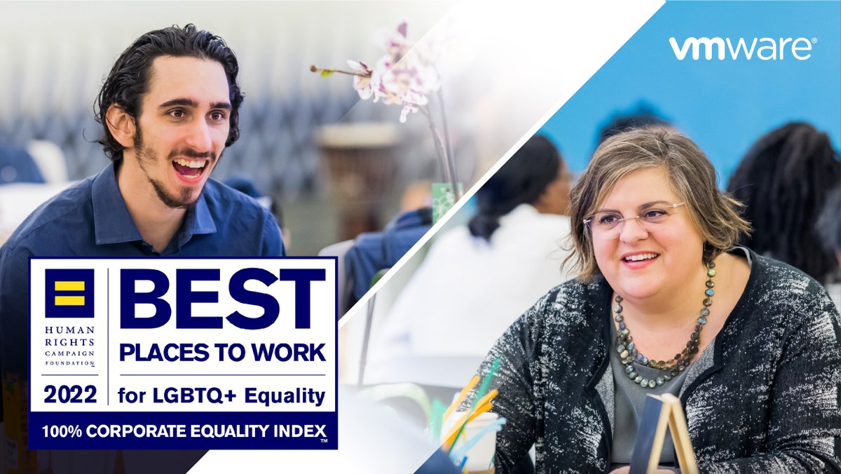 vmwarenews's tweet photo. VMware is proud to be recognized, for the fifth year in a row, in @HRC Foundation’s Corporate Equality Index as one of the Best Places to Work for LGBTQ+ Equality! 

We reaffirm our commitment to LGBTQ+ inclusion and equality in our workspaces. 

#CEI2022

https://t.co/VuWFABOUOZ https://t.co/9PdA42tvYg