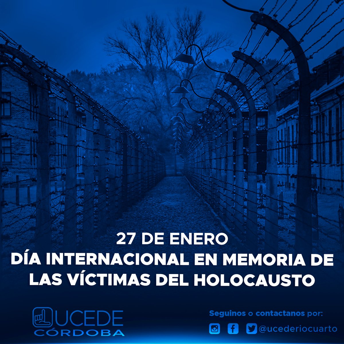 ucederiocuarto's tweet photo. En el Día Internacional de Conmemoración de las Víctimas del Holocausto expresamos nuestra solidaridad y repudiamos el totalitarismo de todo extremo ideológico. Bregamos por los valores de la democracia y el pluralismo, la vida y la libertad.

#Holocausto https://t.co/LDWXJ9rib4