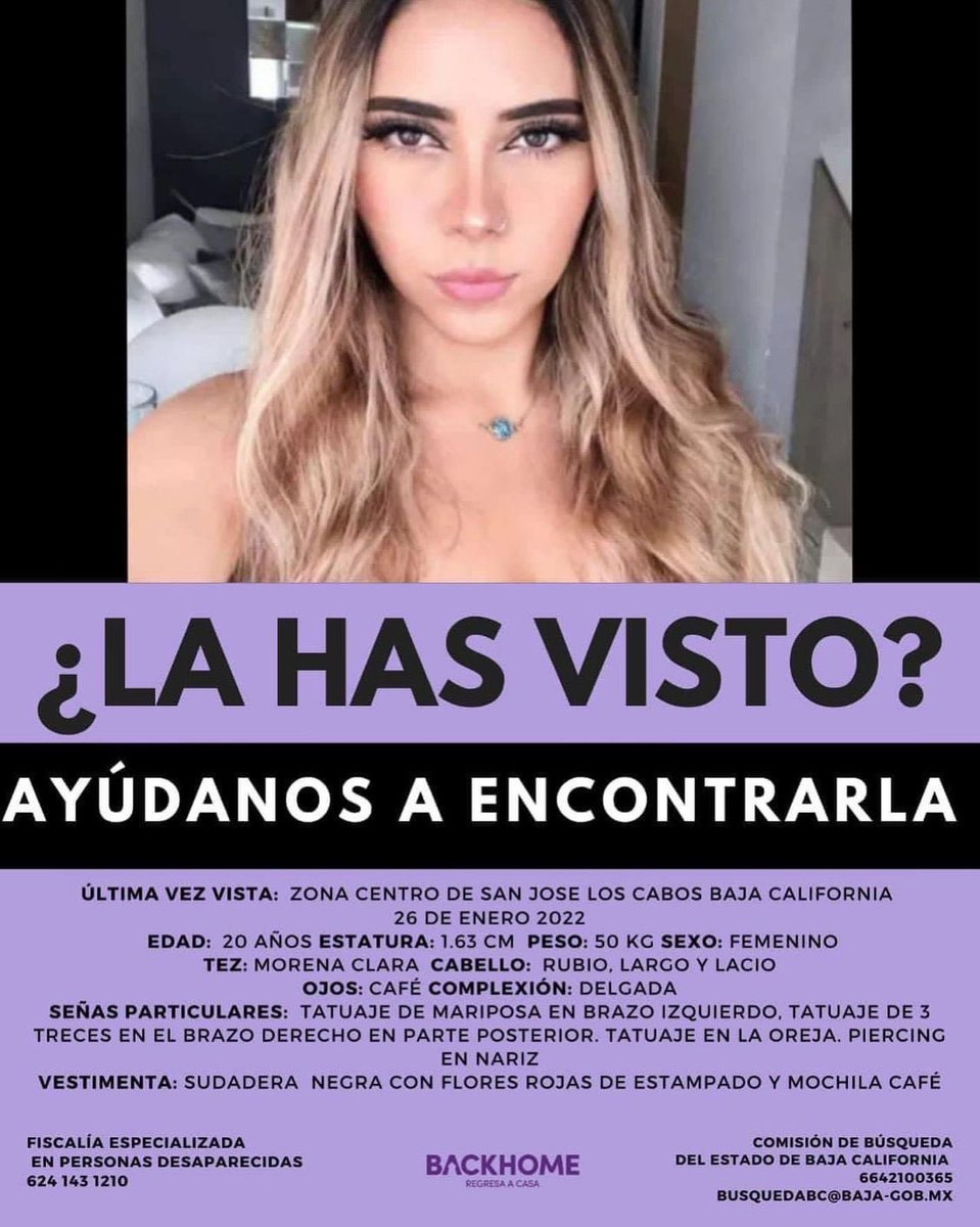 No sabemos dónde está Valeria. Si tienes información, puede ser valiosa. RT, por favor