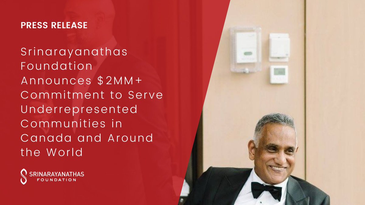 Today we officially launch the Srinarayanathas  Foundation with a mission to empower marginalised communities in Canada and around the world.

We are committing $2MM+ starting with a donation of $300,000 over three years to 
<a href="/CI2100/">Century Initiative</a> 

Learn more: srinarayanathasfoundation.com/srinarayanatha…