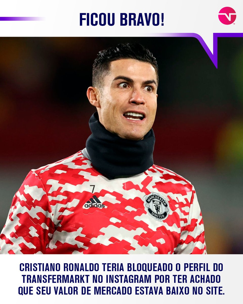 Cristiano Ronaldo bloqueia Transfermarkt no Instagram após ser