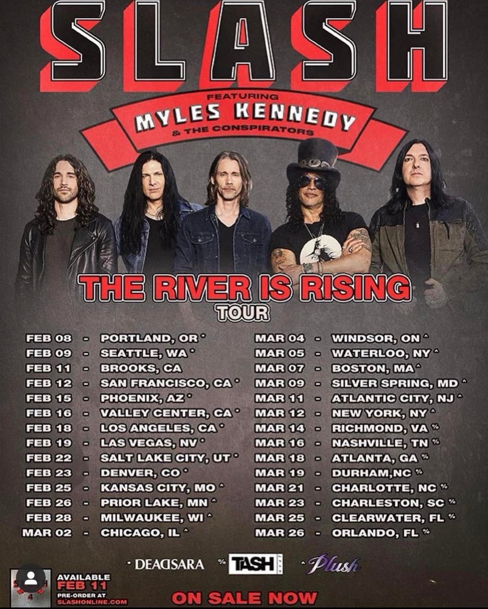 DammitMoments (@dammitmoment) on Twitter photo The River Is Raising Tour
From Feb 8, @slash feat. <a href="/MylesKennedy/">Myles Kennedy</a> and Conspirators <a href="/todddammitkerns/">Todd Dammit Kerns</a> <a href="/brentfitz/">Brent Fitz</a> <a href="/franksidoris/">Frank Sidoris</a> on the road again The River Is Raising Tour
From Feb 8, @slash feat. <a href="/MylesKennedy/">Myles Kennedy</a> and Conspirators <a href="/todddammitkerns/">Todd Dammit Kerns</a> <a href="/brentfitz/">Brent Fitz</a> <a href="/franksidoris/">Frank Sidoris</a> on the road again