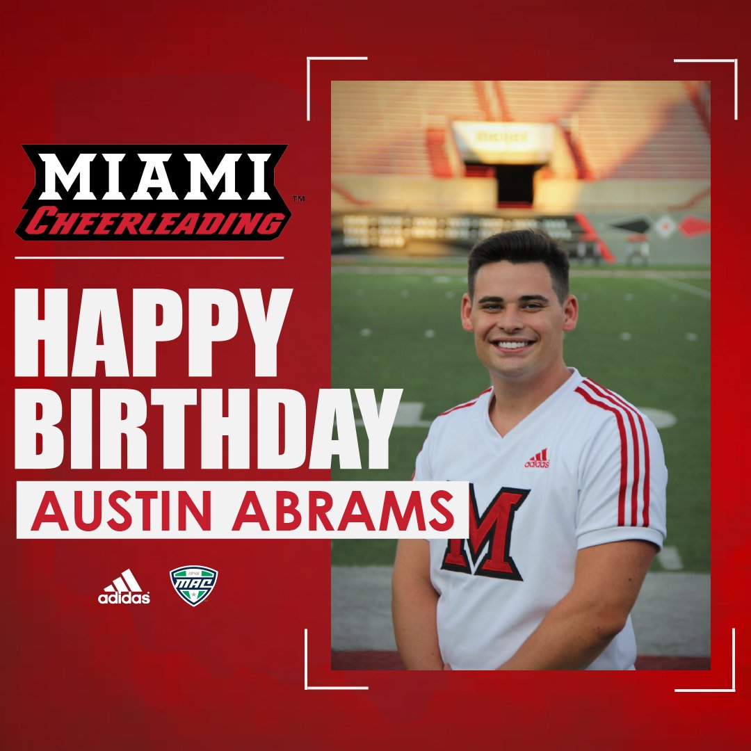 We celebrated a couple birthdays this past week! We want to give our first #HappyBirthday shoutout to 3rd year and senior, Austin! We hope you had a great day! #miamiucheer #LoveandHonor